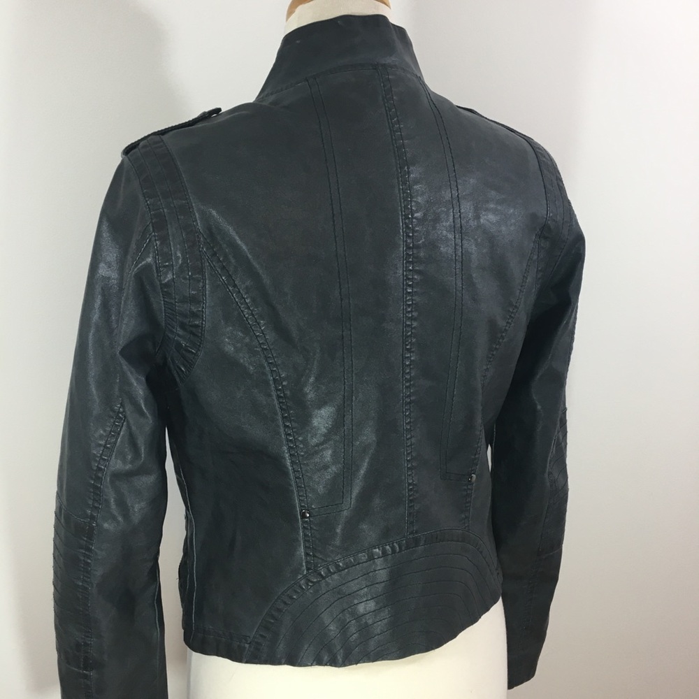 Lulus Black Vegan Leather Moto Jacket - Picture 6 of 9
